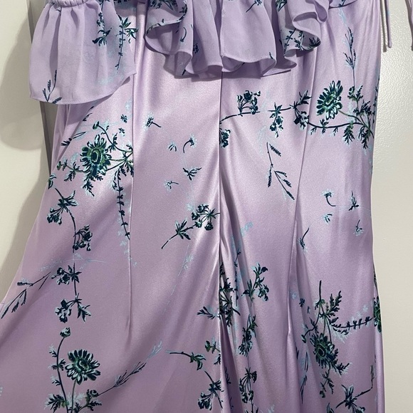 NEW Cinq a Sept Womens Kersti Silk Dress 12 Lined Midi Ruffle Lilac Wine Revolve - Picture 11 of 15